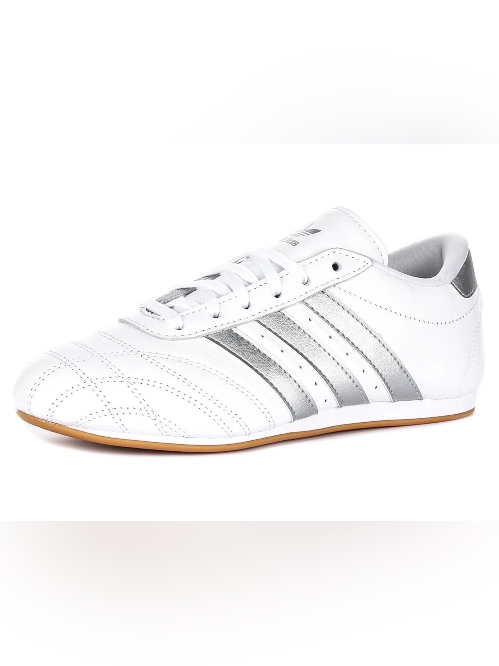 adidas White Sneakers with Metallic Silver Stripes - Picture 6 of 9